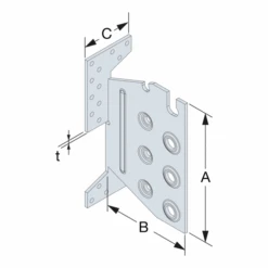 Étrier à Encoche Et âme Intérieure TU20 - Assemblages Invisibles Des Charpentes Bois - 134 X 104.5 X 60 Mm -Pas Cher Corner Métal Soldes Magasin 2 12