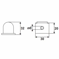 Ensemble De 2 Arrêts En Inox 304 Torbel Pour Espagnolette Plate