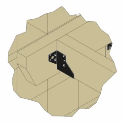 Sabot à Ailes Extérieures SAEPB - Finition Noire - Largeur 46 Mm Hauteur 77 Mm épaisseur 2 Mm -Pas Cher Corner Métal Soldes Magasin 3 16