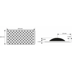 Dalle Podotactile Intérieur Tactidal En Caoutchouc 420 X 800 Mm Blanc : Romus 4250 -Pas Cher Corner Métal Soldes Magasin 4250 1 1