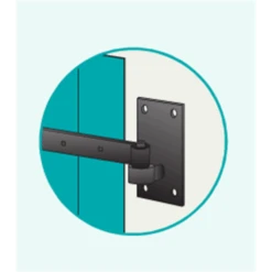 Gond Sur Plaque 40 X 120 Mm Diamètre 12 Mm Avec Trous Fraisés Noir Torbel 6120124 -Pas Cher Corner Métal Soldes Magasin 6120124 2