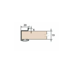 Poignée 19 Mm Aluminium Anodisé De 2.8 M Forme E Mantion 71E19/280A