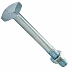 Boulon De Charpente Tête Carré - Acier Zingué - Avec écrou - 16 X 180 Mm