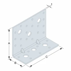 Equerre Large Renforcée AE - Acier Galvanisé - 90 X 48 X 75 Mm épaisseur 3 Mm -Pas Cher Corner Métal Soldes Magasin c ae116 prodill ill prod eu fr cy png