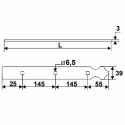 Contre-penture Feston Percée Torbel Blanche 39 X 3 Mm Longueur 660 Mm