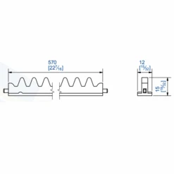 Crémaillère Plastique Mantion 3012CSC Pour Système SOFT-CLOSE - 570 Mm