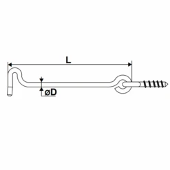 Crochet De Contrevent Torbel En Inox A4 316L Diamètre 4,5 Mm X 100 Mm