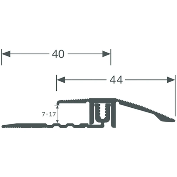 Seuil De Porte Percé Alu Titane Largeur 44 Mm Dénivelé 7 à 17 Mm Longueur 0.9 M Romus 1220 1 Seuil De Porte Percé Alu Titane Largeur 44 Mm Dénivelé 7 à 17 Mm Longueur 0.9 M Romus 1220