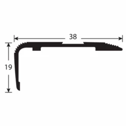 Nez De Marche Percé Alu Incolore Bord Sifflet 38 X 19 Mm Longueur 3 Mètres