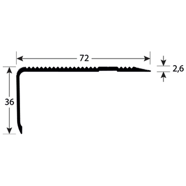 Nez De Marche Strié Percé Alu Incolore 72 X 36 Mm Longueur 3 Mètres Romus 1553 1 Nez De Marche Strié Percé Alu Incolore 72 X 36 Mm Longueur 3 Mètres Romus 1553