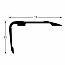 Nez De Marche Adhésif à Bord Sifflet - Alu Incolore Et Bande Noire -Pas Cher Corner Métal Soldes Magasin dimensions nez marche 1