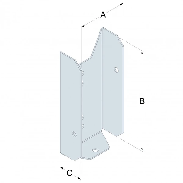 Étrier De Clôture FB24 40x85x20 Mm Simpson Strong-Tie FB24Z 3 Étrier De Clôture FB24 40x85x20 Mm Simpson Strong-Tie FB24Z – Image 3