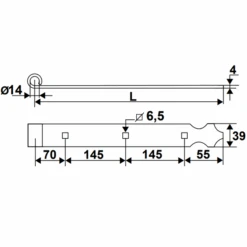 Penture Feston Percée Torbel Blanc 39 X 4 Mm Gond 14 Mm Longueur 850 Mm