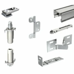 Garniture Pour Portes à 2 Panneaux Sans Guidage Au Sol - Fixation Sur Chant - Avec Rail De 1 M Mantion 5312-100