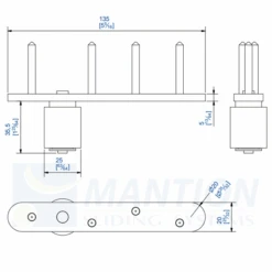 Guide Bas Sur Platine En Inox A2 Mantion 1101FXA2 Pour Profil U 1110 De Système Pliant Opentec FW75 -Pas Cher Corner Métal Soldes Magasin guide 4
