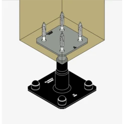 Pied De Poteau Réglable Noir - Hauteur 100 à 150 Mm - Platine 100x100mm Et 130x130mm 5 Pied De Poteau Réglable Noir - Hauteur 100 à 150 Mm - Platine 100x100mm Et 130x130mm -Pas Cher Corner Métal Soldes Magasin hd apb100 150pb png