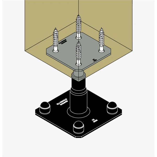 Pied De Poteau Réglable Noir - Hauteur 100 à 150 Mm - Platine 100x100mm Et 130x130mm 3 Pied De Poteau Réglable Noir - Hauteur 100 à 150 Mm - Platine 100x100mm Et 130x130mm – Image 3