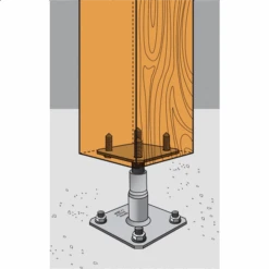 Pied De Poteau Réglable Prêt à Fixer Simpson Avec Fixations - 100 à 150 Mm -Pas Cher Corner Métal Soldes Magasin imageproduct345781