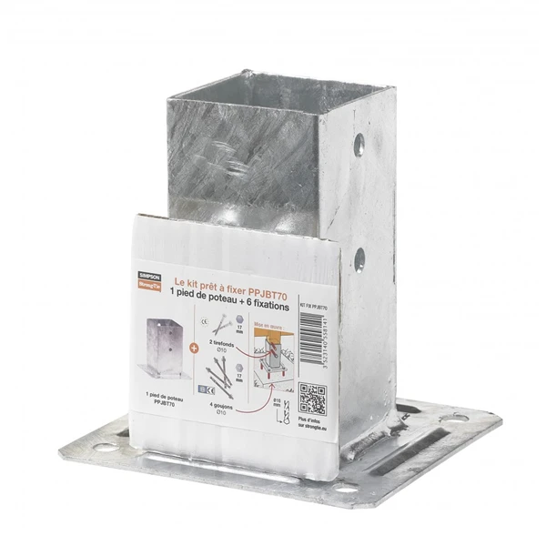 Pied De Poteau Carré Sur Platine Largeur 71 Mm Hauteur 150 Mm 5 Pied De Poteau Carré Sur Platine Largeur 71 Mm Hauteur 150 Mm – Image 5