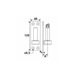 Gond Sur Plaque 40x120mm Diamètre 16mm Avec Trous Fraisés Zingué Blanc 3 Gond Sur Plaque 40x120mm Diamètre 16mm Avec Trous Fraisés Zingué Blanc -Pas Cher Corner Métal Soldes Magasin imageproduct359205