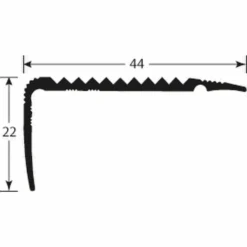 Nez De Marches Percé Dessus Striés Finition Alu Or Dimensions 44x21mm Longueur 3m Romus 15323 -Pas Cher Corner Métal Soldes Magasin imageproduct363965