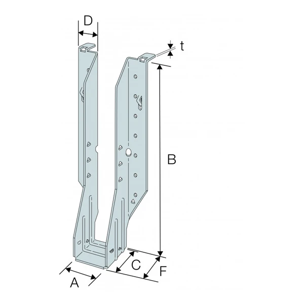 Étrier IUSE à Brides Latérales Acier Galvanisé Hauteur 399 Mm Largeur 73 Mm 2 Étrier IUSE à Brides Latérales Acier Galvanisé Hauteur 399 Mm Largeur 73 Mm – Image 2