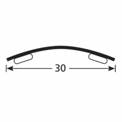 Seuil Demi-bombé Adhésif 93 Cm En Inox Brossé -Pas Cher Corner Métal Soldes Magasin largeur 30mm 1