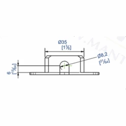 Platine à Encastrer Pour Fixation De Montures Mantion 0022