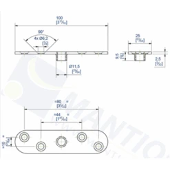 Platine Pour Fixation Sur Chant Avec Trou Taraudé M10 Mantion 0036 -Pas Cher Corner Métal Soldes Magasin mantion 0036