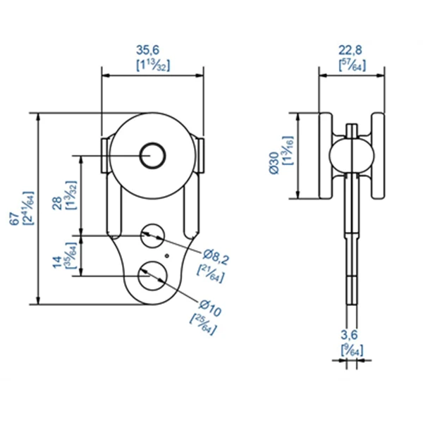 Chariot à 2 Galets Auto-orientables En Nylon Sur Axe Lisse En Inox : Mantion 0731 1 Chariot à 2 Galets Auto-orientables En Nylon Sur Axe Lisse En Inox : Mantion 0731