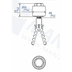Guide à 1 Olive Nylon Sur Cheville S10 Pour U 30x30 : Mantion 1110DU