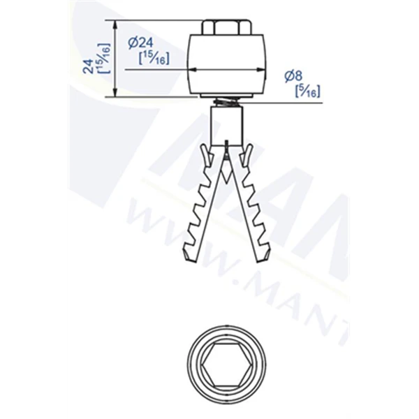 Guide à 1 Olive Nylon Sur Cheville S10 Pour U 30x30 : Mantion 1110DU 1 Guide à 1 Olive Nylon Sur Cheville S10 Pour U 30x30 : Mantion 1110DU