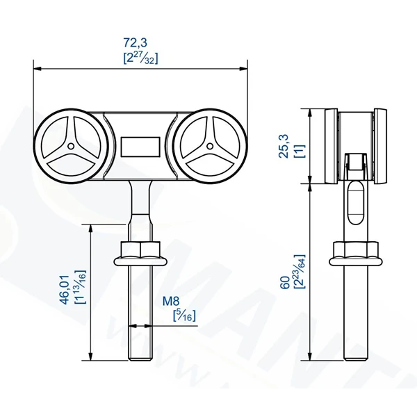 Monture Avec Galets Derlin Sur Roulement à Billes Mantion 11218HC 2 Monture Avec Galets Derlin Sur Roulement à Billes Mantion 11218HC – Image 2