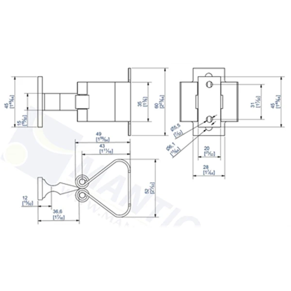 Arrêt De Porte à Pince Brut Avec Mentonnet à Visser Série Forte : Mantion 1302 4 Arrêt De Porte à Pince Brut Avec Mentonnet à Visser Série Forte : Mantion 1302 – Image 4