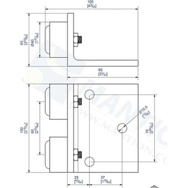 Butoir à Visser Avec 2 Amortisseurs Caoutchouc : Mantion 2094 1 Butoir à Visser Avec 2 Amortisseurs Caoutchouc : Mantion 2094