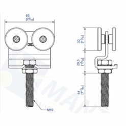 Monture Avec Support Col De Cygne Avec 4 Galets Charge 80 Kg Pour Rail 35x30 : Mantion 2232 - Lot De 2