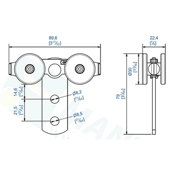 Chariot à 4 Galets Auto-orientables Galets En Acier Pour Rail 35x30 2732 - Lot De 2 2 Chariot à 4 Galets Auto-orientables Galets En Acier Pour Rail 35x30 2732 - Lot De 2 – Image 2