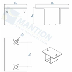 Support Enveloppant à Visser Au Plafond Rail Associé 6255 Mantion 6359