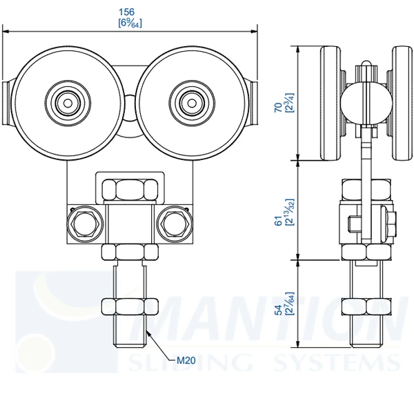 Monture Mantion 2285S Pour Rail 8570 - Capacité 1200 Kg - Lot De 2 2 Monture Mantion 2285S Pour Rail 8570 - Capacité 1200 Kg - Lot De 2 – Image 2
