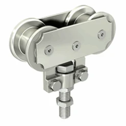 Monture Fixation Chant Avec Galet Acier Pour Rail 62x55 Mantion 0265 - Lot De 2