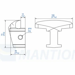 Demi-sabot à Sceller En Fonte Mantion 1015 Pour Porte Lourde - 100x73 Mm