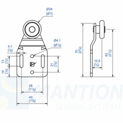 Monture Sur Plat Mantion Tubel 0040-A Pour Porte De Placard - 40 Kg Max -Pas Cher Corner Métal Soldes Magasin p255994 pic1