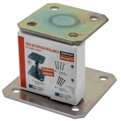 Pied De Poteau Réglable Prêt à Fixer Simpson Avec Fixations - 100 à 150 Mm -Pas Cher Corner Métal Soldes Magasin pied poteau