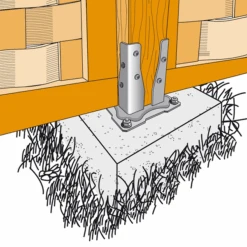 Pied De Poteau Carré Sur Platine à Boulonner AG527P Simpson-Strong-Tie 8 Pied De Poteau Carré Sur Platine à Boulonner AG527P Simpson-Strong-Tie -Pas Cher Corner Métal Soldes Magasin pied poteau situation