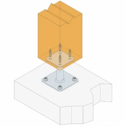 Pied De Poteau Réglable Prêt à Fixer Simpson Avec Fixations - 100 à 150 Mm -Pas Cher Corner Métal Soldes Magasin pied poteau2