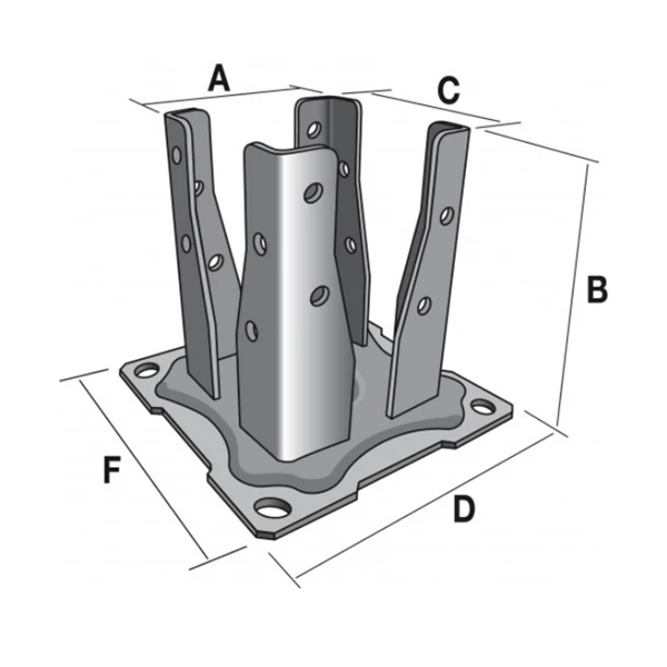 Pied De Poteau Carré Sur Platine à Boulonner Finition Noire 90x90 Mm Simpson-Strong-Tie AG527PB 2 Pied De Poteau Carré Sur Platine à Boulonner Finition Noire 90x90 Mm Simpson-Strong-Tie AG527PB – Image 2