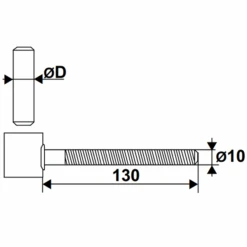 Gond Polygond à Sceller Torbel Corps Inox 316L Axe Laiton Diamètre 16 Mm