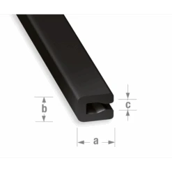 Profil U Pour Entourage Tôle En PVC Noir - 7 X 4 X 2 Mm - Longueur 1 Mètre CQFD 2002-68308