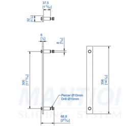 Poignée Simple Bâton Mantion RD-10B Pour Roc Design -Pas Cher Corner Métal Soldes Magasin rd10b2