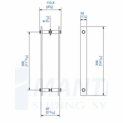 Poignée Double Bâton Mantion RD-5B Pour Roc Design -Pas Cher Corner Métal Soldes Magasin rd5b2